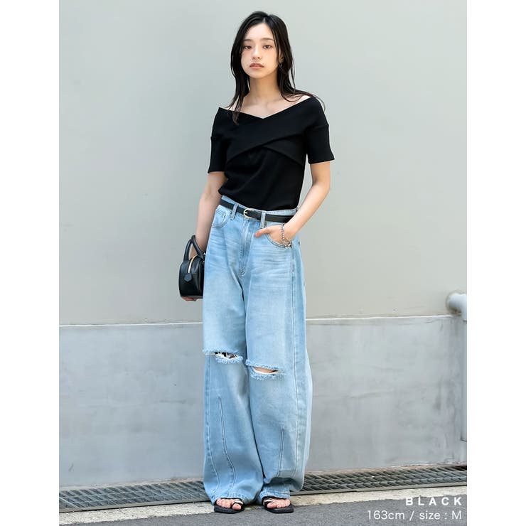 [2025 SUMMER COLLECTION]2WAYリブカットソーオフショル… | Re:EDIT | 詳細画像11 