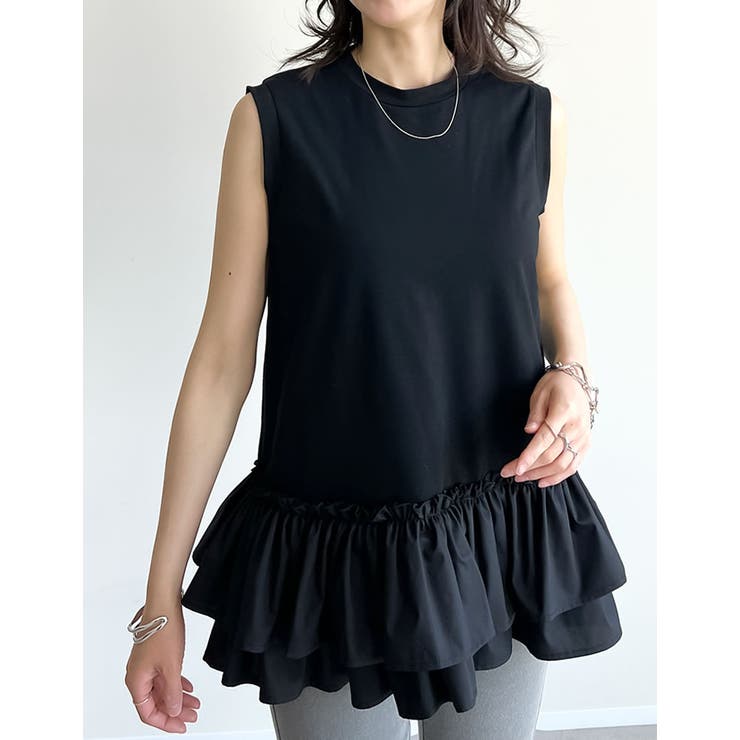 ブロード切り替えペプラムタンクトップ | Re:EDIT | 詳細画像15 