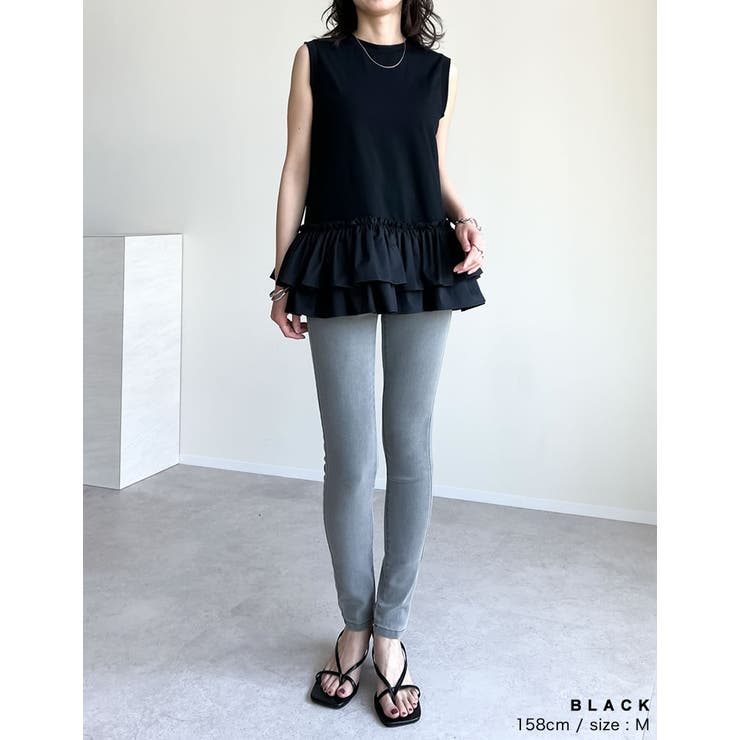 ブロード切り替えペプラムタンクトップ | Re:EDIT | 詳細画像16 