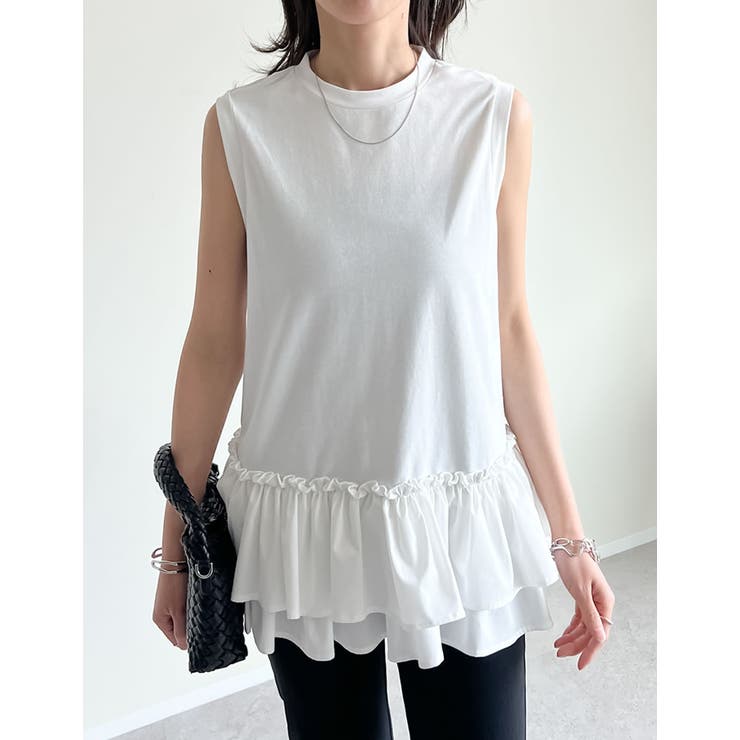 ブロード切り替えペプラムタンクトップ | Re:EDIT | 詳細画像3 