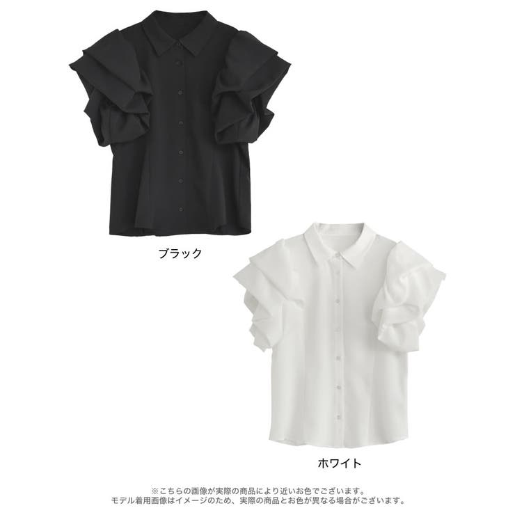 ジョーゼットフリルスリーブ半袖ブラウス | Re:EDIT | 詳細画像17 