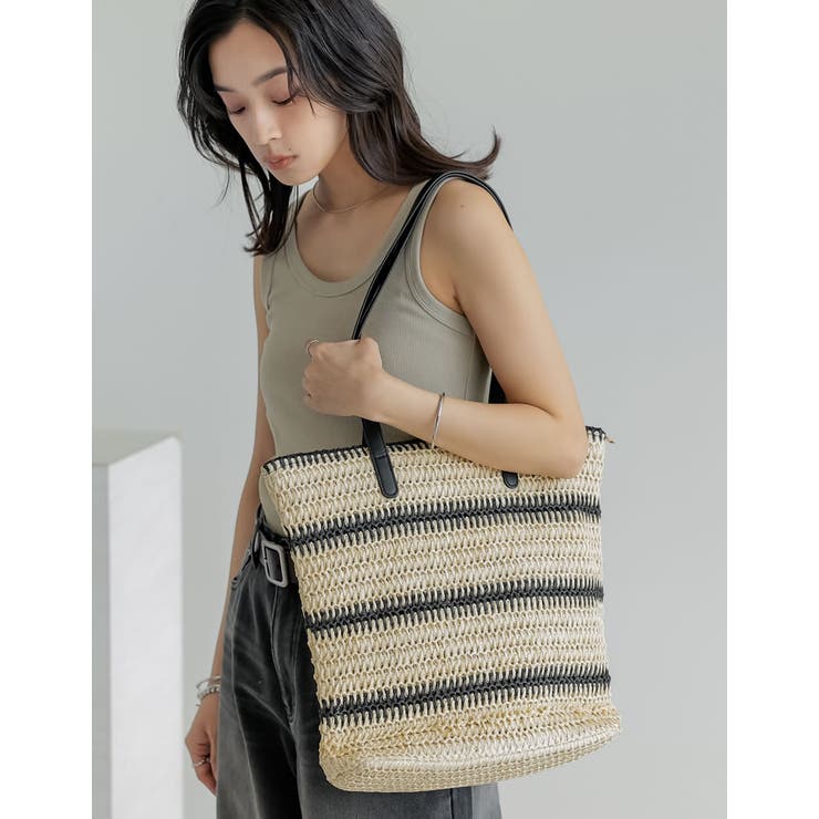 ブラック(501) | ペーパーラインデザイントートバッグ | Re:EDIT