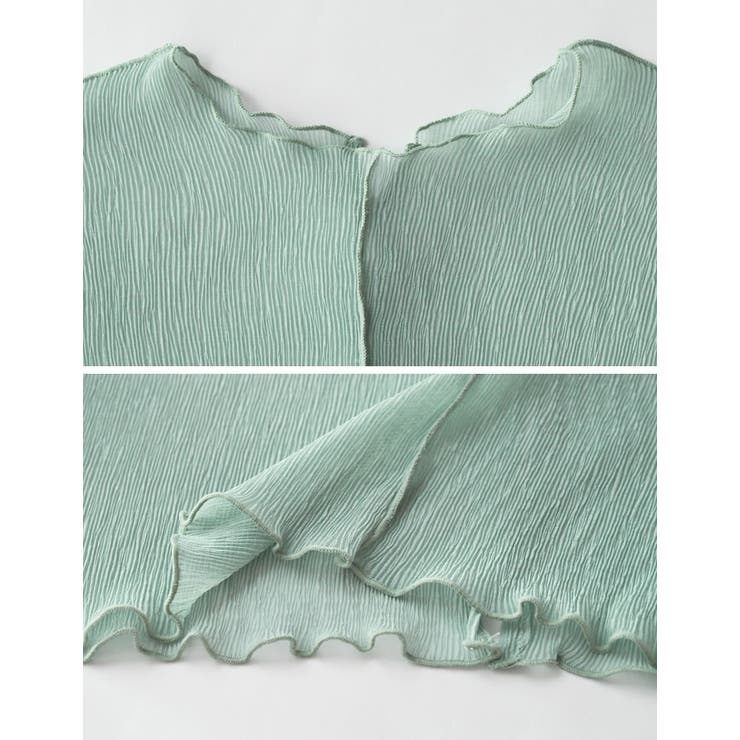 前後2WAYシアー楊柳袖スリットブラウスカーデ | Re:EDIT | 詳細画像17 