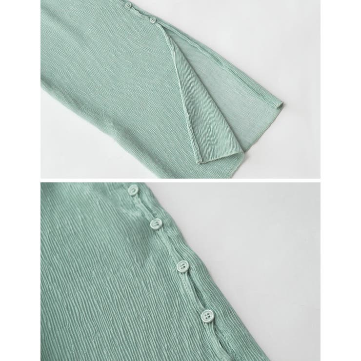 前後2WAYシアー楊柳袖スリットブラウスカーデ | Re:EDIT | 詳細画像21 