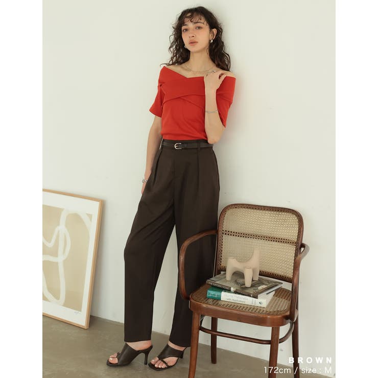 リネンライクタックバレルレッグパンツ | Re:EDIT | 詳細画像14 