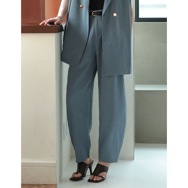 リネンライクタックバレルレッグパンツ | Re:EDIT | 詳細画像8 