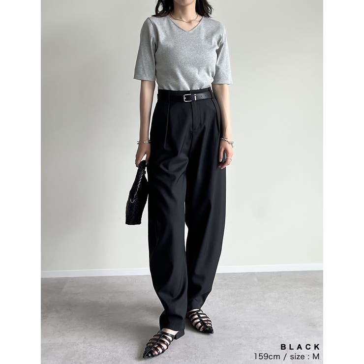 リネンライクタックバレルレッグパンツ | Re:EDIT | 詳細画像28 