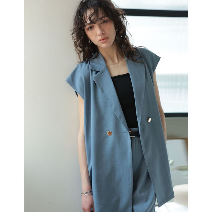 リネンライク金ボタンテーラードジレベスト | Re:EDIT | 詳細画像5 