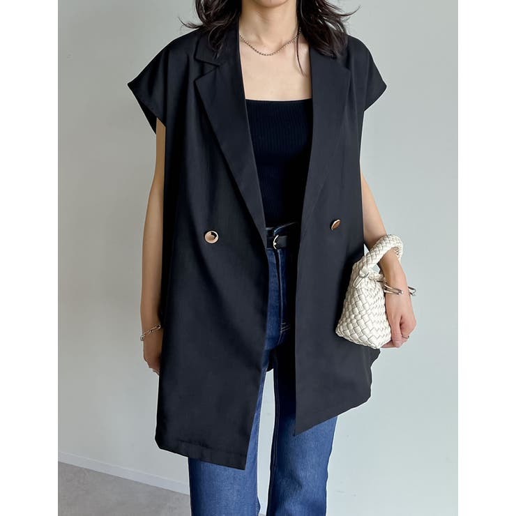 リネンライク金ボタンテーラードジレベスト | Re:EDIT | 詳細画像7 