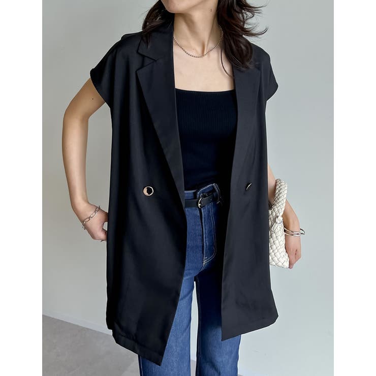 リネンライク金ボタンテーラードジレベスト | Re:EDIT | 詳細画像35 