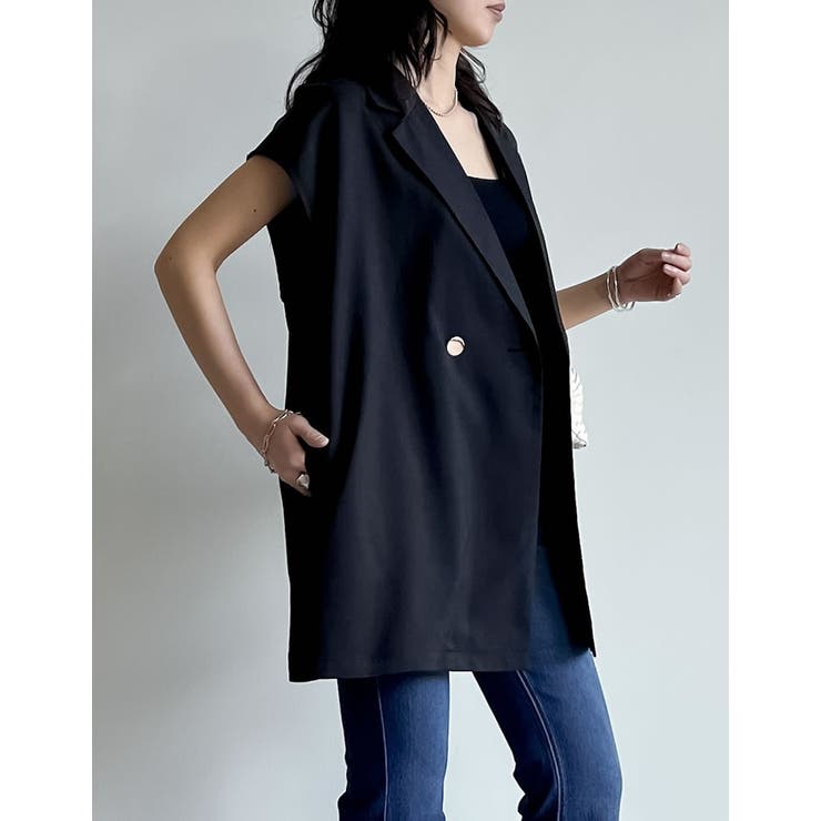 リネンライク金ボタンテーラードジレベスト | Re:EDIT | 詳細画像37 