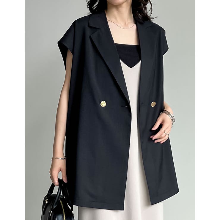 リネンライク金ボタンテーラードジレベスト | Re:EDIT | 詳細画像38 