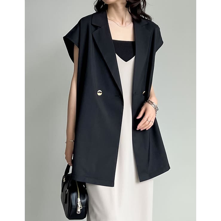 リネンライク金ボタンテーラードジレベスト | Re:EDIT | 詳細画像40 