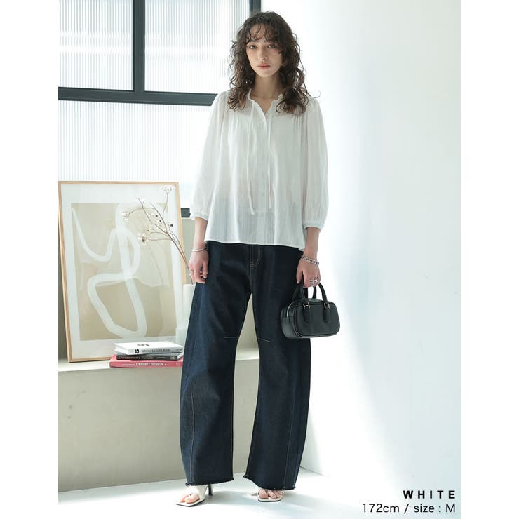 [2025 SUMMER COLLECTION]コットンシアーストライプブラウス | Re:EDIT | 詳細画像6 