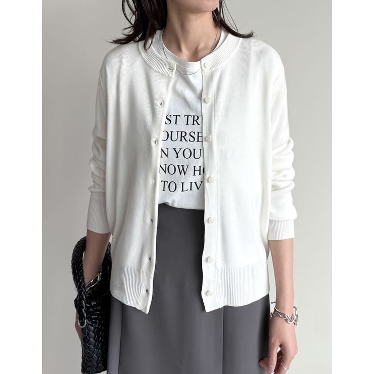 配色レイヤード風涼感ニットカーディガン | Re:EDIT | 詳細画像9 