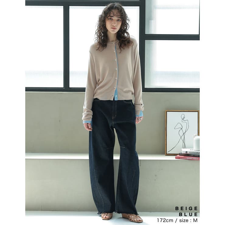 配色レイヤード風涼感ニットカーディガン | Re:EDIT | 詳細画像21 