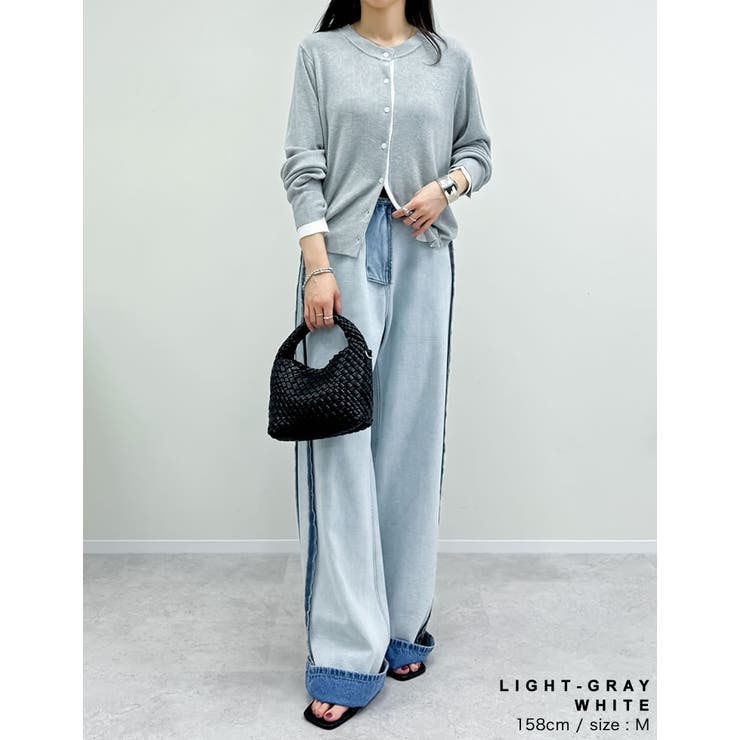 配色レイヤード風涼感ニットカーディガン | Re:EDIT | 詳細画像22 