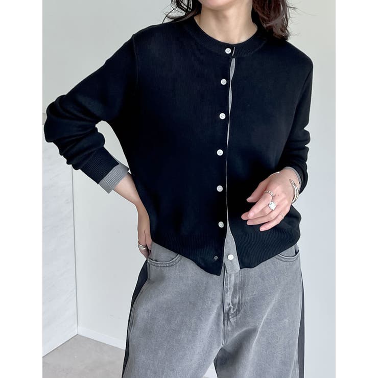 配色レイヤード風涼感ニットカーディガン | Re:EDIT | 詳細画像24 