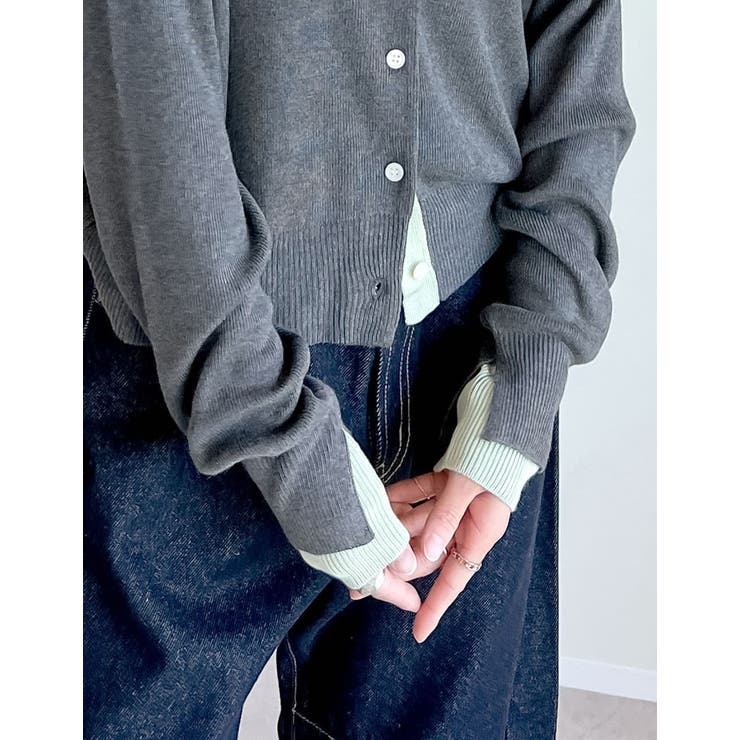 配色レイヤード風涼感ニットカーディガン | Re:EDIT | 詳細画像26 