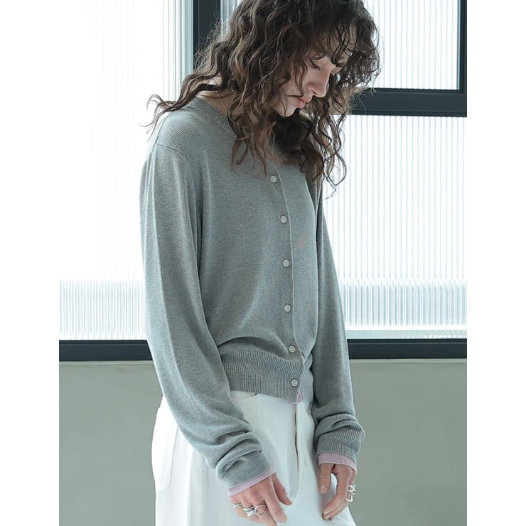 配色レイヤード風涼感ニットカーディガン | Re:EDIT | 詳細画像34 