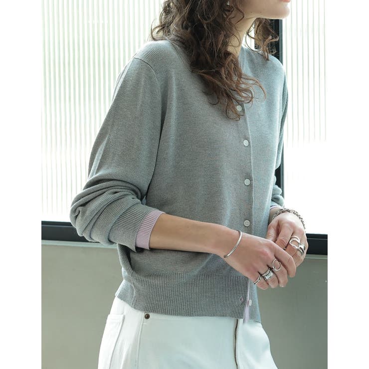 配色レイヤード風涼感ニットカーディガン | Re:EDIT | 詳細画像36 