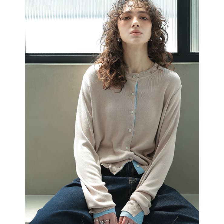 配色レイヤード風涼感ニットカーディガン | Re:EDIT | 詳細画像38 