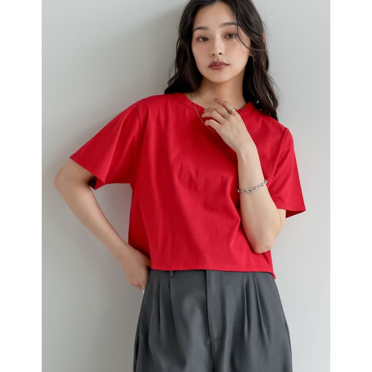 [リニューアル][接触冷感][UVカット]セミクロップド半袖Tシャツ | Re:EDIT | 詳細画像9 