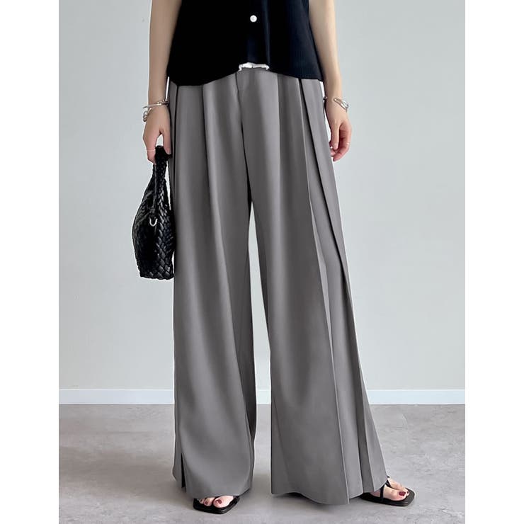 グレー(503) | タックプリーツワイドパンツ | Re:EDIT