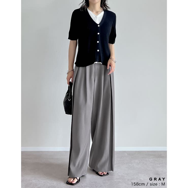 タックプリーツワイドパンツ[品番：GS000022785]｜Re:EDIT