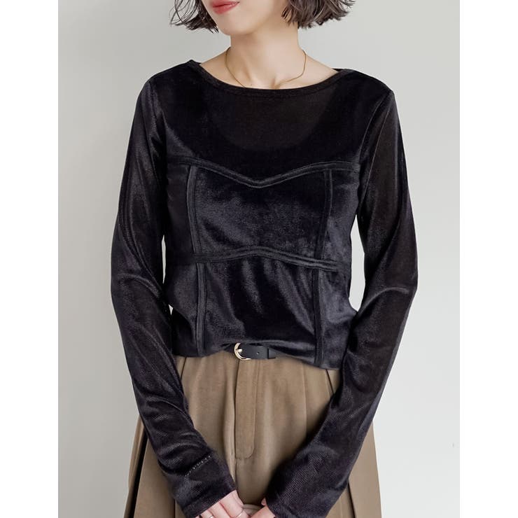 シアーベロアビスチェドッキングトップス | Re:EDIT | 詳細画像2 