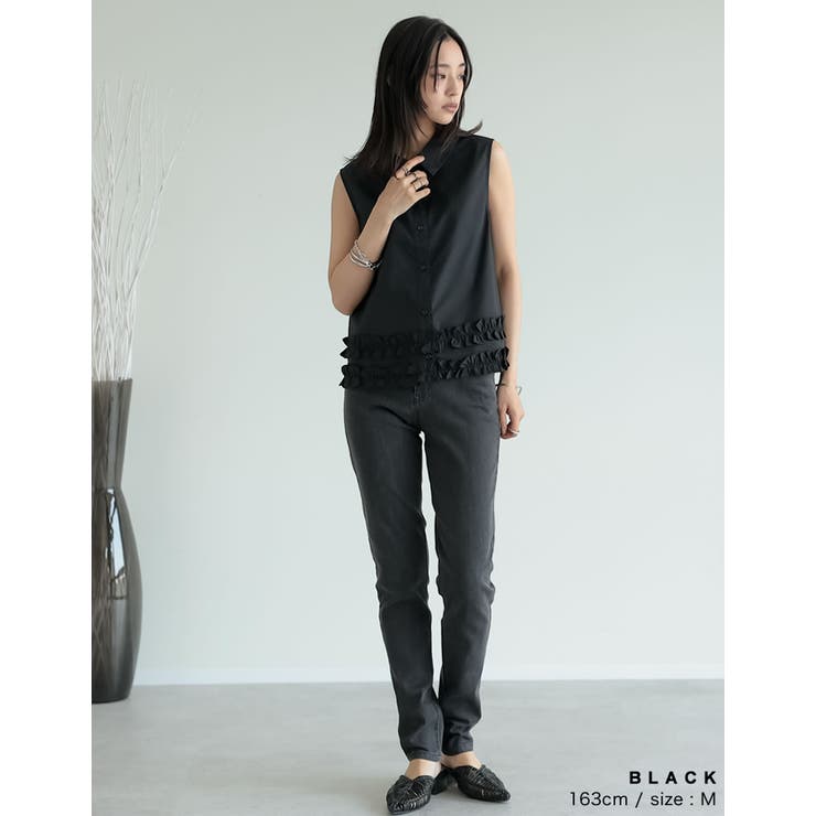 ブロード裾フリルノースリーブブラウス | Re:EDIT | 詳細画像11 