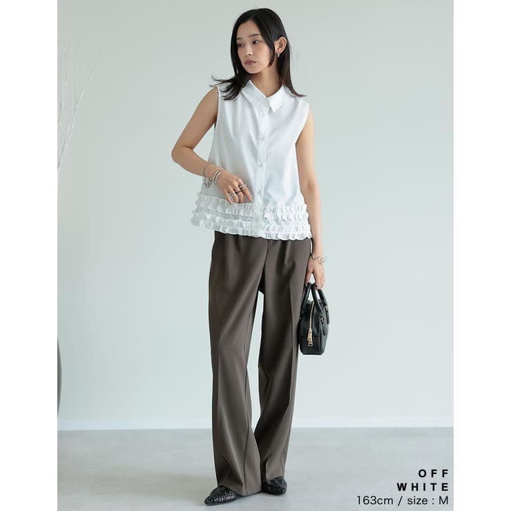 ブロード裾フリルノースリーブブラウス | Re:EDIT | 詳細画像6 