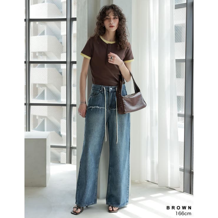 フェイクレザースタッズ付きショルダーバッグ | Re:EDIT | 詳細画像12 