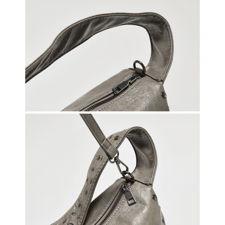 フェイクレザースタッズ付きショルダーバッグ | Re:EDIT | 詳細画像15 