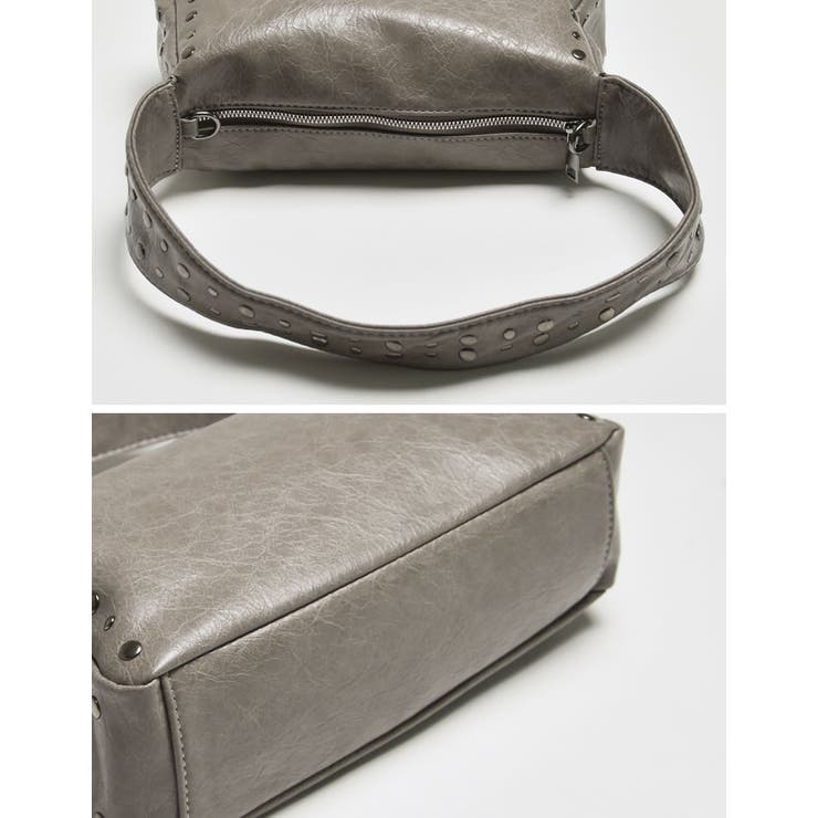 フェイクレザースタッズ付きショルダーバッグ | Re:EDIT | 詳細画像16 