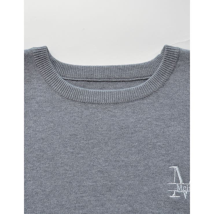 ワンポイント刺繍ロゴエンブレムニットトップス | Re:EDIT | 詳細画像13 