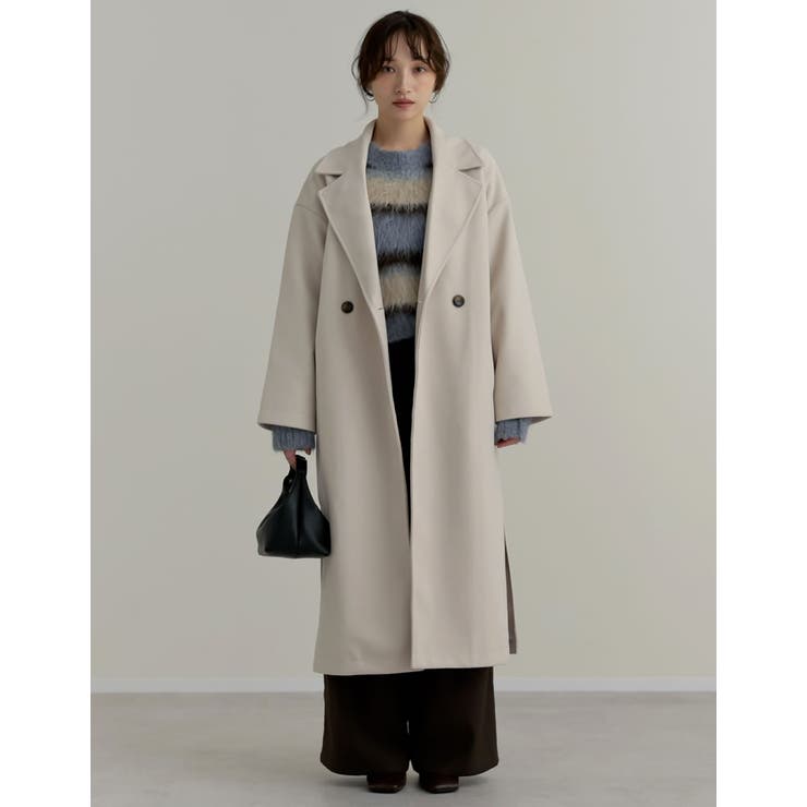 サイドスリットロングチェスターコート | Re:EDIT | 詳細画像4 