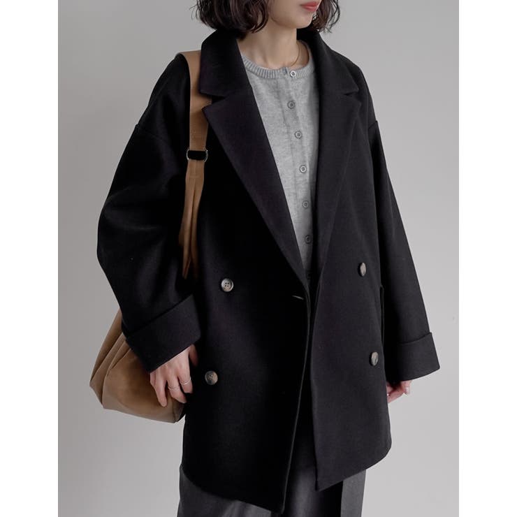 フェイクウールルーズシルエットダブルテーラードジャケット | Re:EDIT | 詳細画像28 