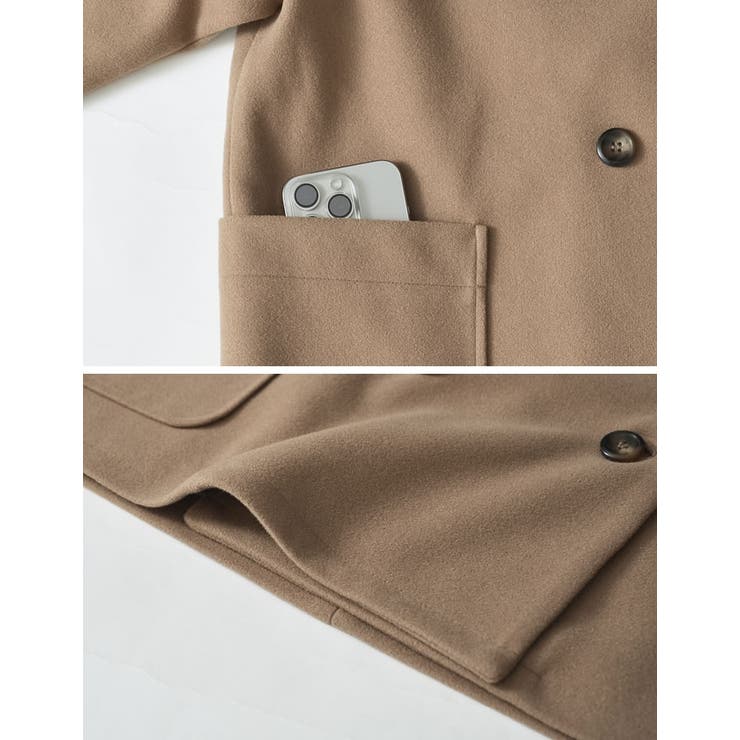 フェイクウールルーズシルエットダブルテーラードジャケット | Re:EDIT | 詳細画像33 