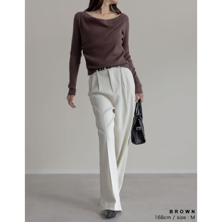 [2025AW COLLECTION]2WAYオフショルリブニットトップス | Re:EDIT | 詳細画像27 