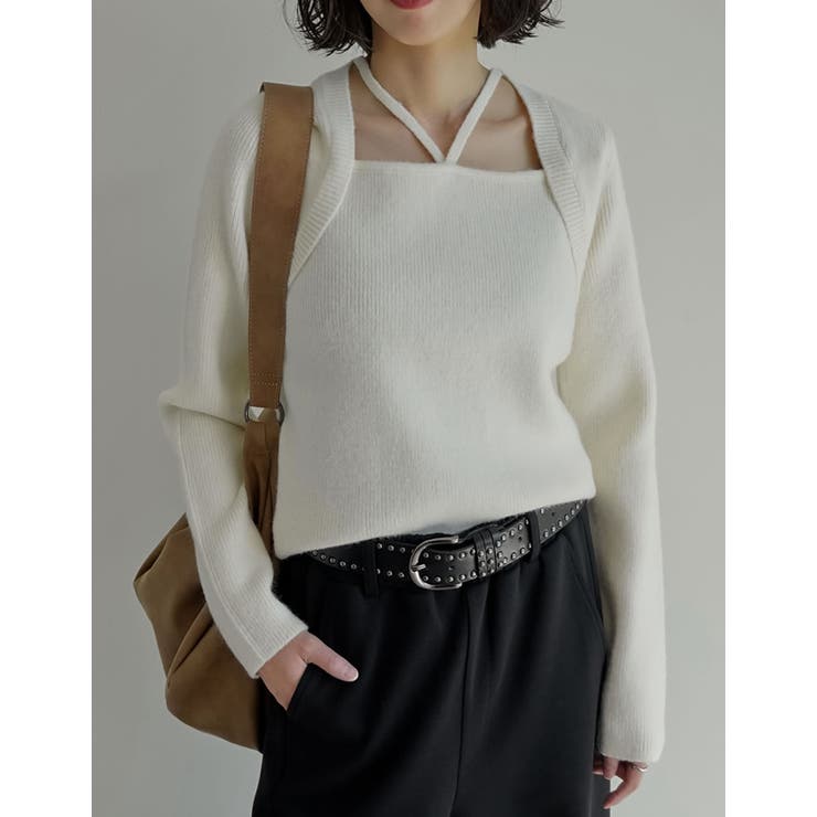 [2025AW COLLECTION]ホルターボレロ風ニットプルオーバー | Re:EDIT | 詳細画像3 