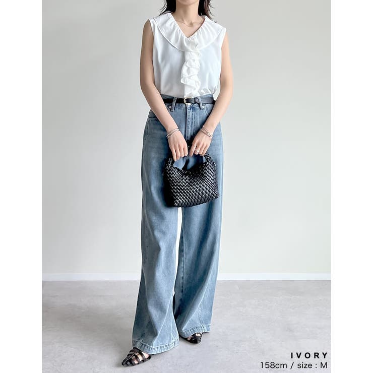 フリルカラーノースリーブブラウス | Re:EDIT | 詳細画像13 