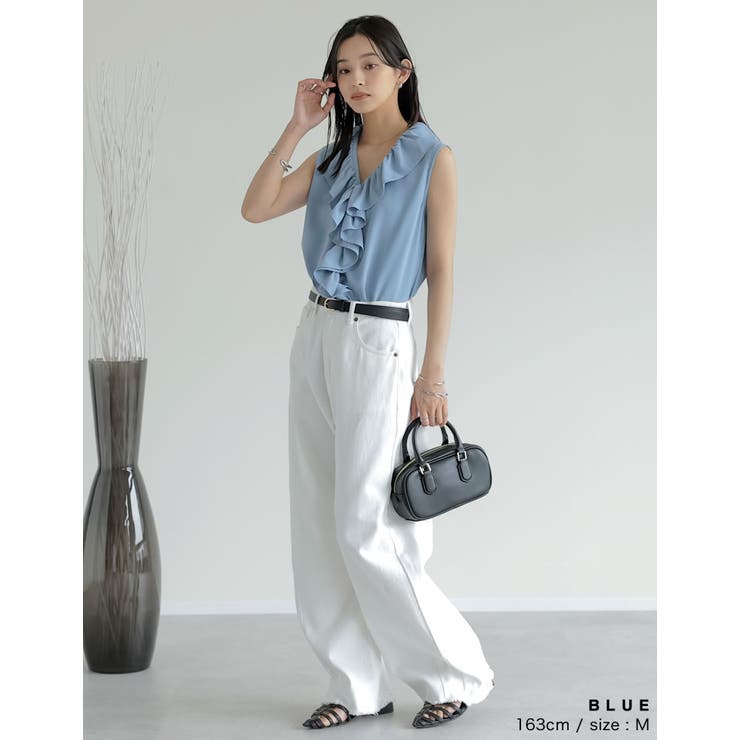 フリルカラーノースリーブブラウス | Re:EDIT | 詳細画像14 