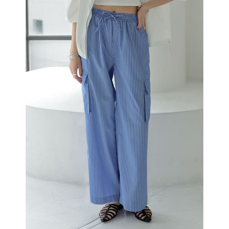 [低身長/高身長サイズ有]マルチストライプブロードカーゴパンツ | Re:EDIT | 詳細画像12 