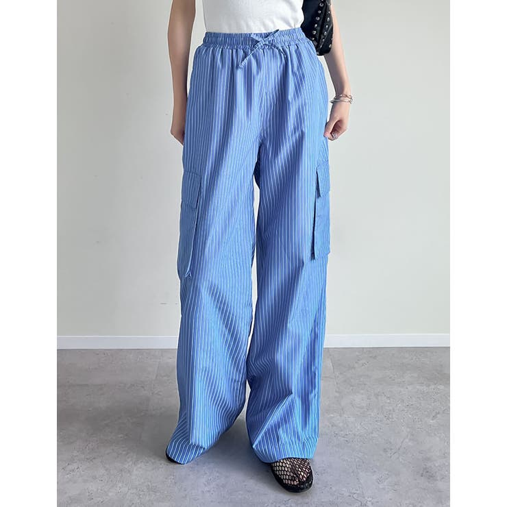 [低身長/高身長サイズ有]マルチストライプブロードカーゴパンツ | Re:EDIT | 詳細画像3 