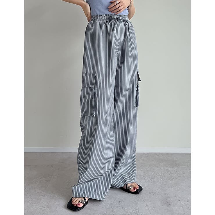 [低身長/高身長サイズ有]マルチストライプブロードカーゴパンツ | Re:EDIT | 詳細画像7 