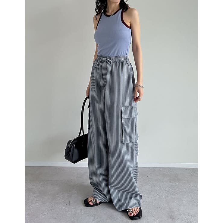 [低身長/高身長サイズ有]マルチストライプブロードカーゴパンツ | Re:EDIT | 詳細画像8 