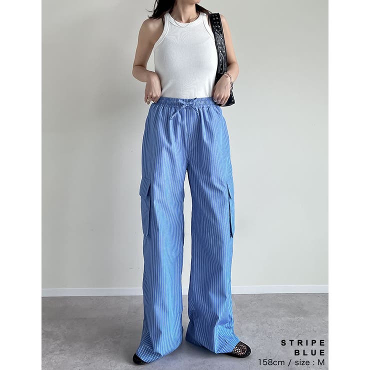 [低身長/高身長サイズ有]マルチストライプブロードカーゴパンツ | Re:EDIT | 詳細画像9 