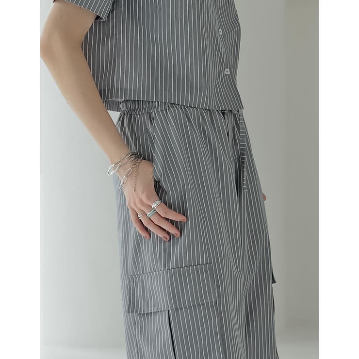 [低身長/高身長サイズ有]マルチストライプブロードカーゴパンツ | Re:EDIT | 詳細画像23 