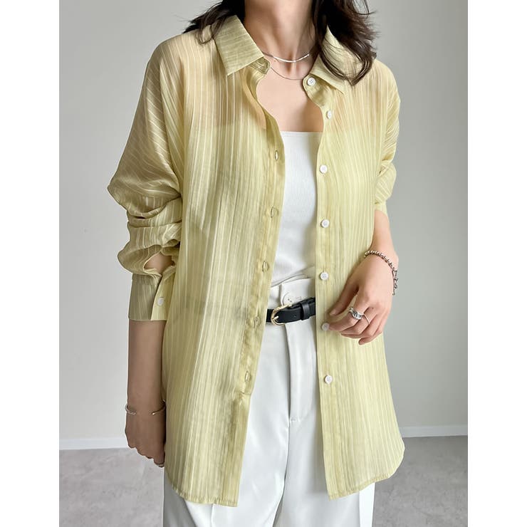 マルチイエロー(810) | ストライプシアーシャツ | Re:EDIT